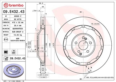 BREMBO 09.E432.43 EAN: 8020584329979.