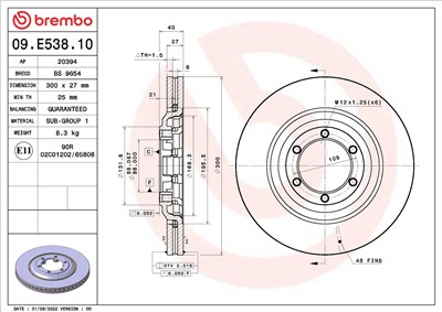 BREMBO 09.E538.10 EAN: 8020584321461.