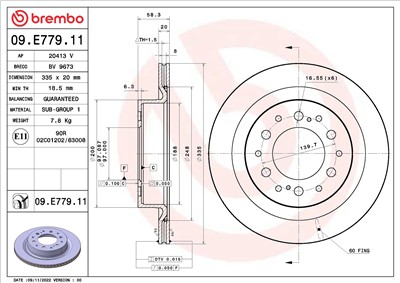 BREMBO 09.E779.11 EAN: 8020584321768.