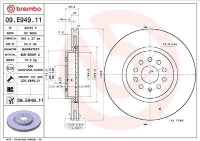 BREMBO 09.E949.11 EAN: 8020584325544.