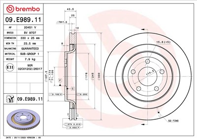 BREMBO 09.E989.11 EAN: 8020584326596.