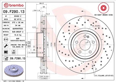 BREMBO 09.F290.13 EAN: 8020584327203.