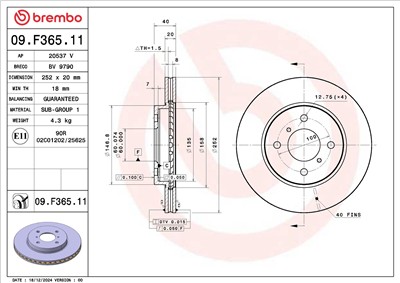 BREMBO 09.F365.11