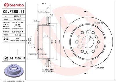 BREMBO 09.F368.11 EAN: 8020584341810.