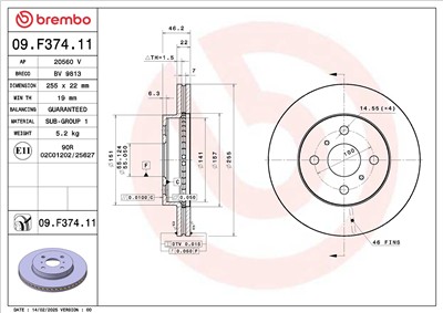 BREMBO 09.F374.11