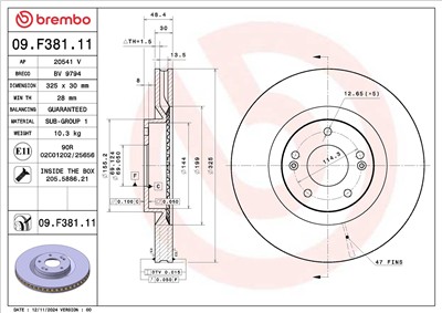 BREMBO 09.F381.11 EAN: 8020584341070.