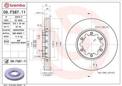 BREMBO 09.F387.11 EAN: 8020584342749.