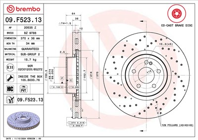 BREMBO 09.F523.13 EAN: 8020584340875.