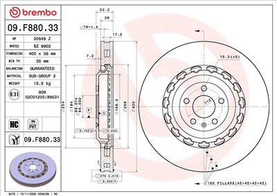 BREMBO 09.F880.33 EAN: 8020584346440.