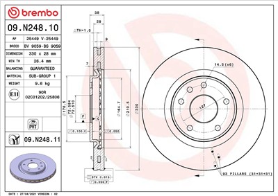 BREMBO 09.N248.11 EAN: 8020584225431.
