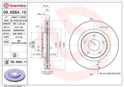 BREMBO 09.N264.11 EAN: 8020584222942.
