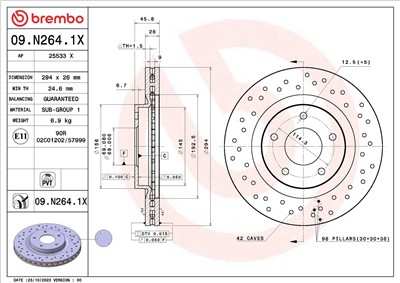 BREMBO 09.N264.1X EAN: 8020584326169.