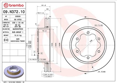 BREMBO 09.N372.10 EAN: 8020584328194.