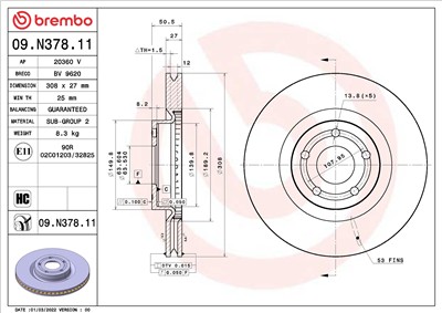 BREMBO 09.N378.11 EAN: 8020584319314.