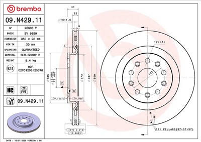 BREMBO 09.N429.11 EAN: 8020584344408.