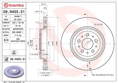BREMBO 09.N455.51 EAN: 8020584328248.