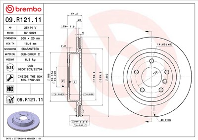 BREMBO 09.R121.11 EAN: 8020584038185.