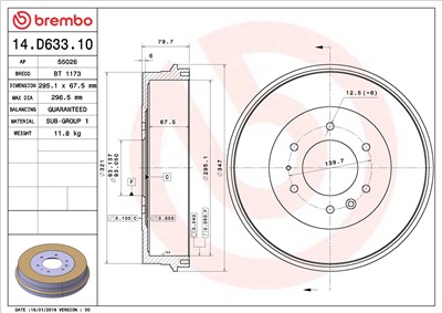 BREMBO 14.D633.10 EAN: 8020584234389.