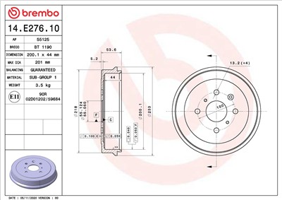 BREMBO 14.E276.10 EAN: 8020584315491.