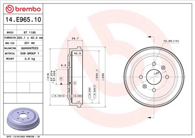 BREMBO 14.E965.10 EAN: 8020584324776.
