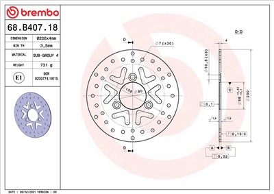 BREMBO 68B40718 EAN: 8020584620120.