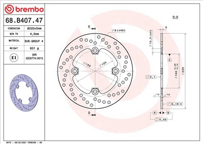 BREMBO 68B40747 EAN: 8020584620397.