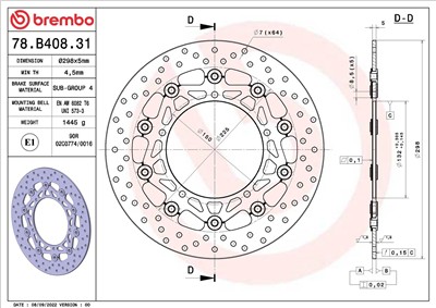 BREMBO 78B40831 EAN: 8020584622414.