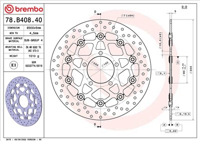 BREMBO 78B40840 EAN: 8020584622476.