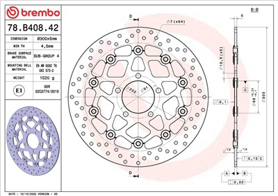 BREMBO 78B40842 EAN: 8020584622490.