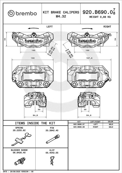 BREMBO 920B69007 EAN: 8020584650097.