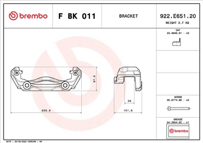 BREMBO F BK 011 EAN: 8020584549032.