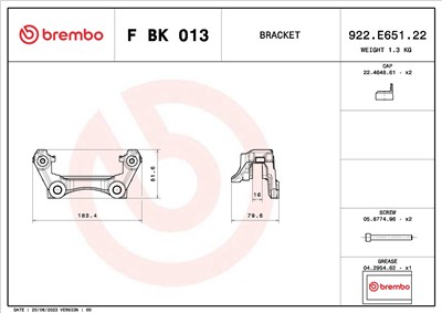 BREMBO F BK 013 EAN: 8020584549056.