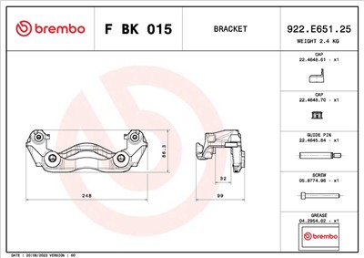 BREMBO F BK 015 EAN: 8020584549070.