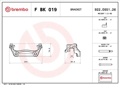 BREMBO F BK 019 EAN: 8020584549117.
