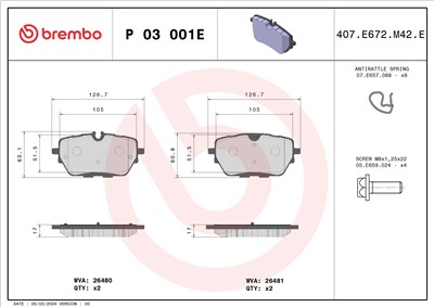 BREMBO P 03 001E EAN: 8020584123478.