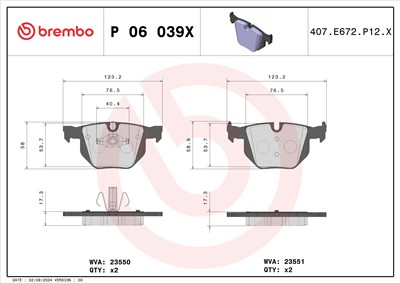 BREMBO P 06 039X Číslo výrobce: 23550. EAN: 8020584068533.