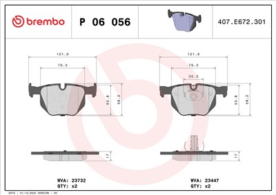 BREMBO P 06 056 Číslo výrobce: 23732. EAN: 8020584090206.