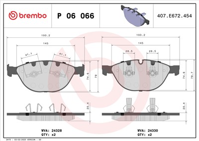 BREMBO P 06 066 Číslo výrobce: 24328. EAN: 8020584090305.