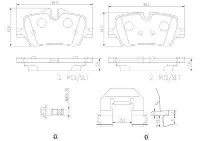 BREMBO P06113NX Číslo výrobce: 21421. EAN: 8020584130780.