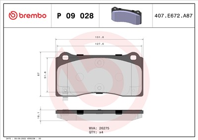 BREMBO P 09 028 EAN: 8020584118986.