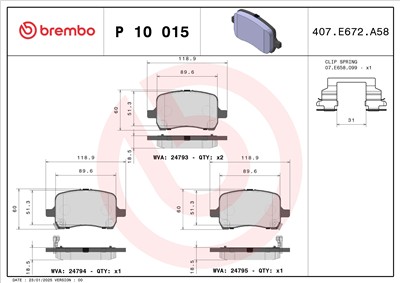 BREMBO P 10 015 Číslo výrobce: 24793. EAN: 8020584090404.