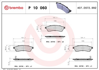BREMBO P 10 060 Číslo výrobce: 24744. EAN: 8020584080078.