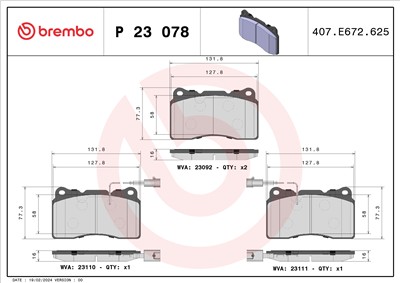 BREMBO P 23 078 Číslo výrobce: 23092. EAN: 8020584051481.