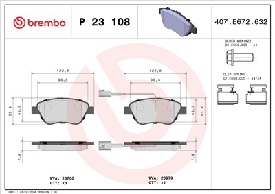 BREMBO P 23 108 Číslo výrobce: 23982. EAN: 8020584059449.