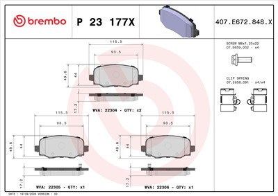 BREMBO P 23 177X Číslo výrobce: 22304. EAN: 8020584121511.