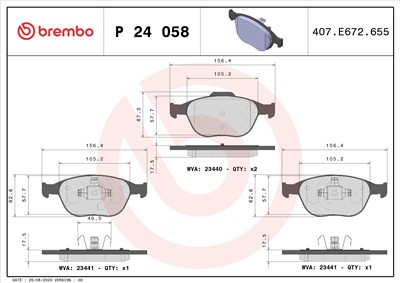 BREMBO P 24 058 Číslo výrobce: 23440. EAN: 8020584052303.