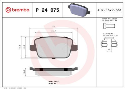 BREMBO P 24 075 Číslo výrobce: 24537. EAN: 8020584060483.