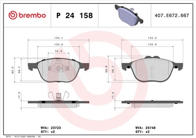 BREMBO P 24 158 Číslo výrobce: 23723. EAN: 8020584109724.