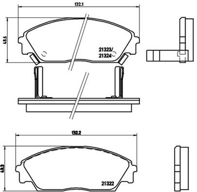 BREMBO P 28 016 Číslo výrobce: 21323. EAN: 8020584052501.