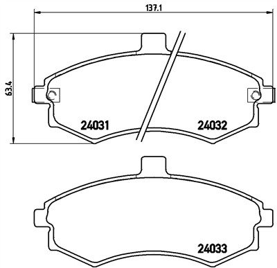 BREMBO P 30 020 Číslo výrobce: 24032. EAN: 8020584059524.